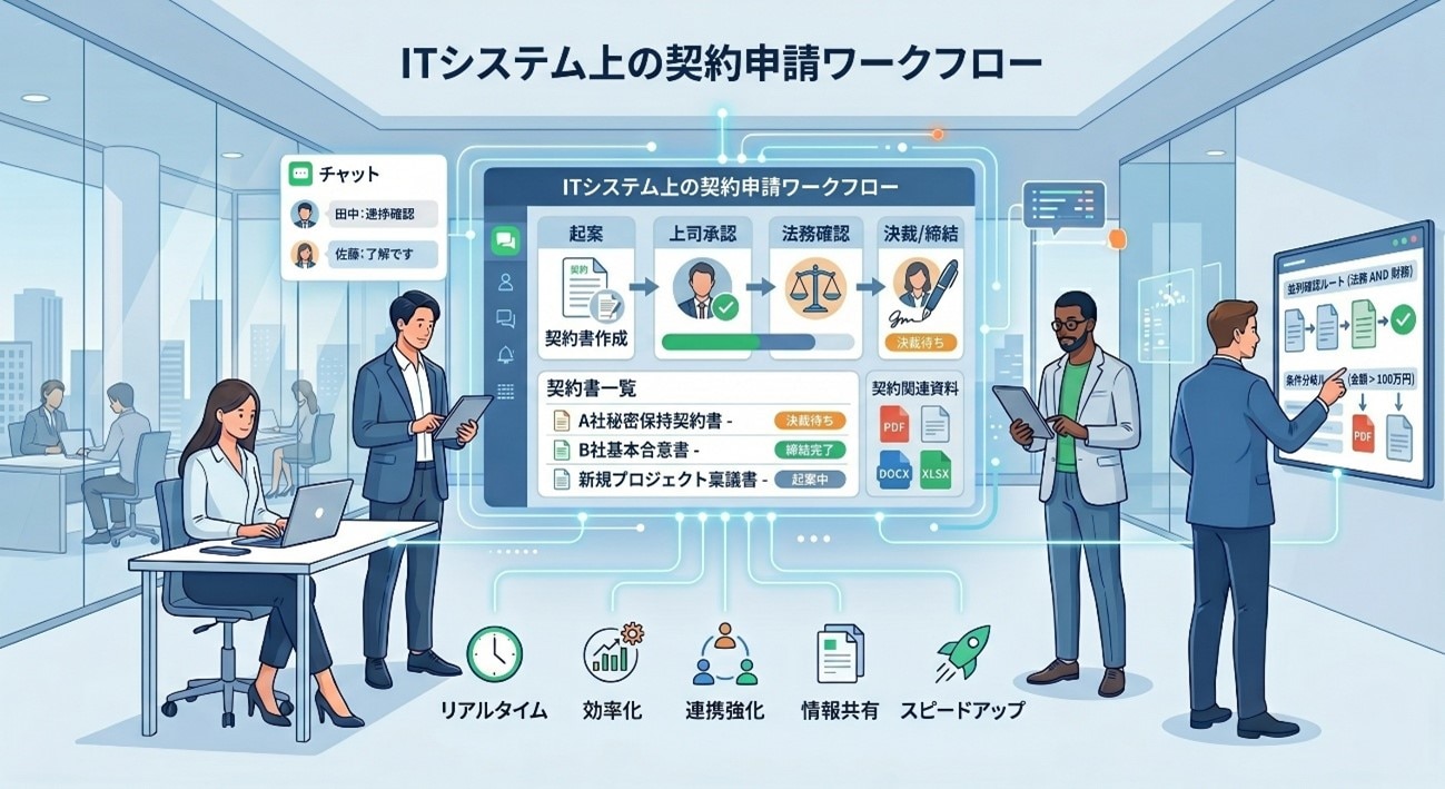 ITシステム上の契約申請ワークフロー