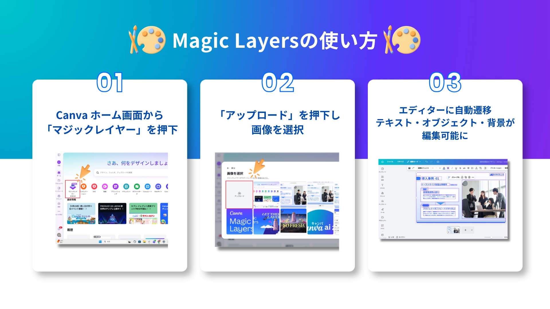 ホーム画面から使う際の実際の操作画面
