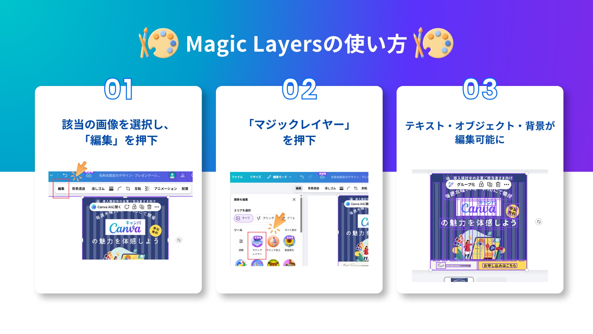 エディター画面から使う際の実際の操作画面