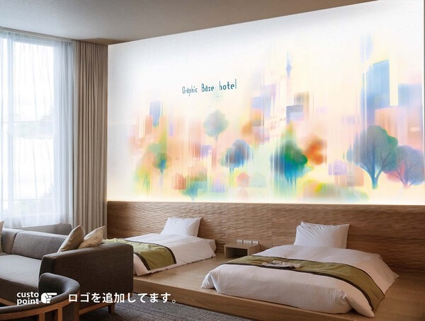 パステル超のポップな街並みの壁紙