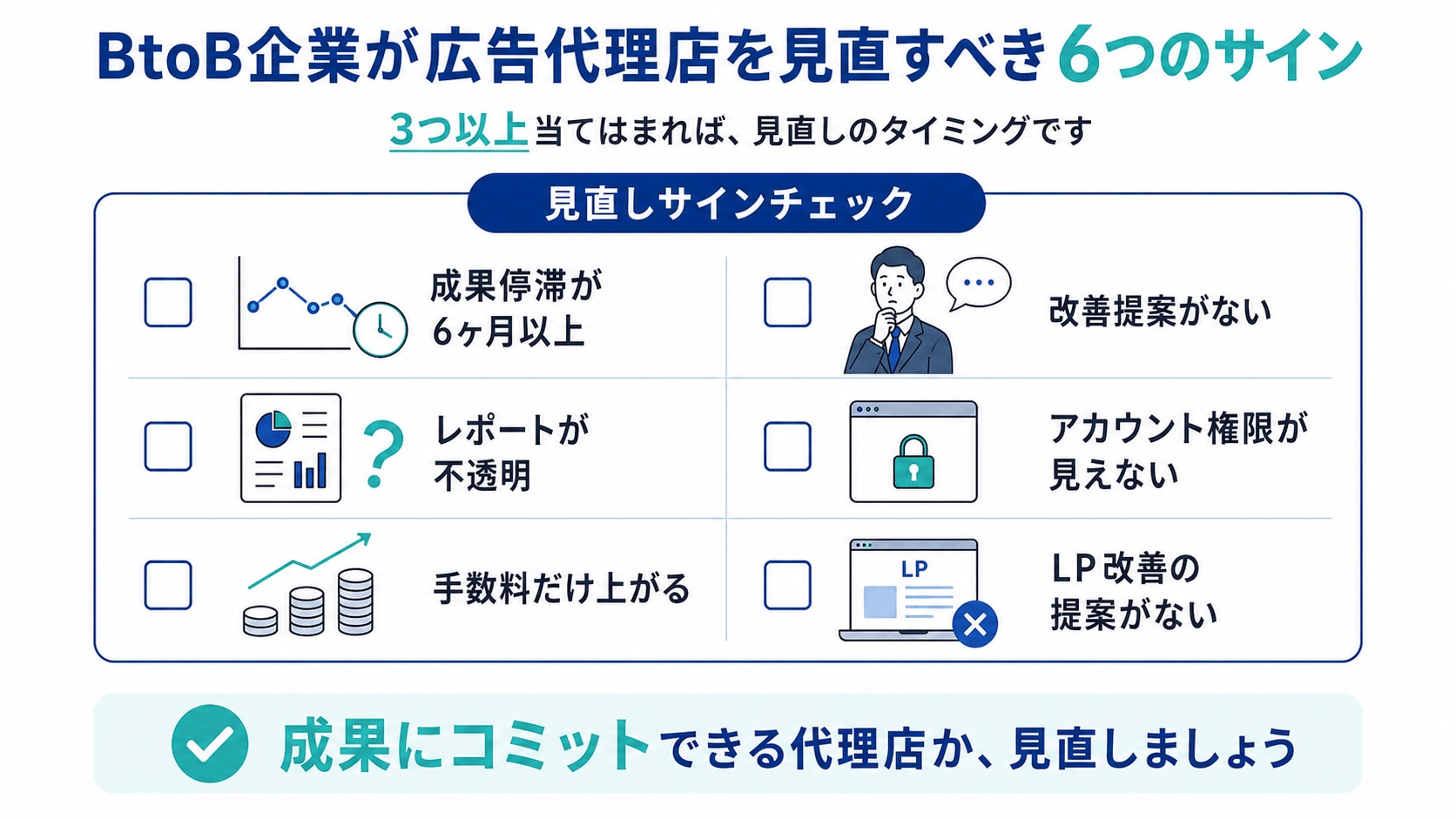 BtoB企業が広告代理店を見直すべき6つのサイン