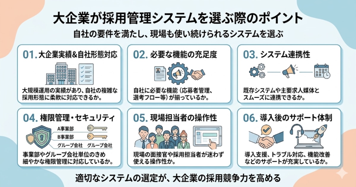 大企業が採用管理システムを選ぶ際のポイント