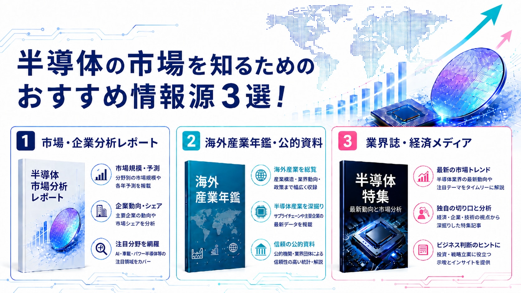 半導体の市場を知るためのおすすめ情報源３選！