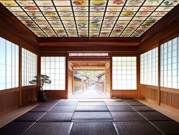 和スタイルの天井の壁紙