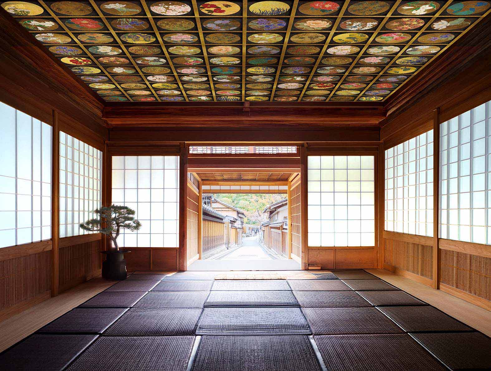 和スタイルの天井の壁紙