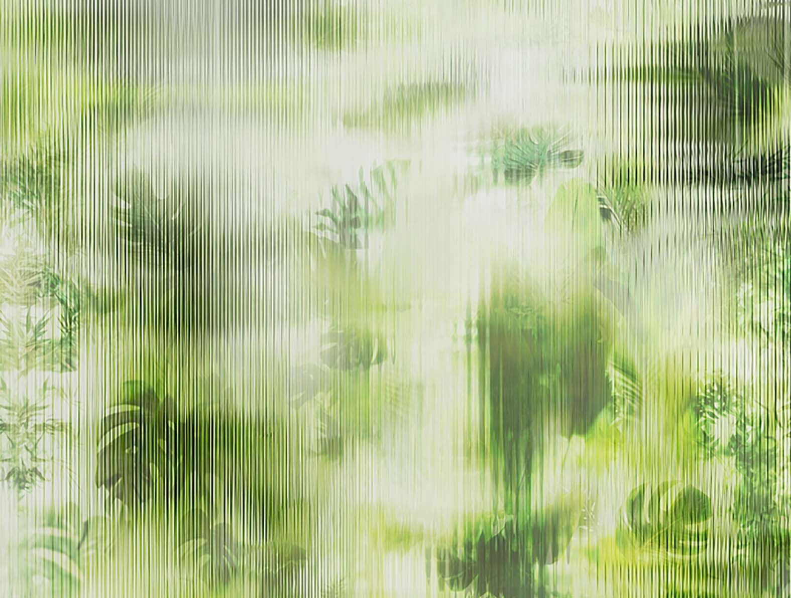 透明感のあるグリーンの壁紙