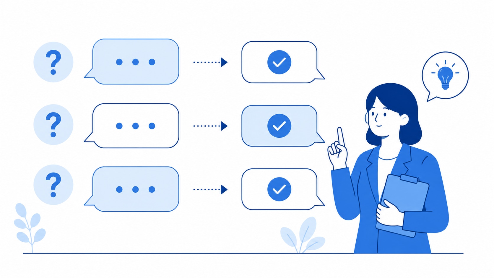 よくある質問(Q&A)を表すフラットデザインのベクターイラスト