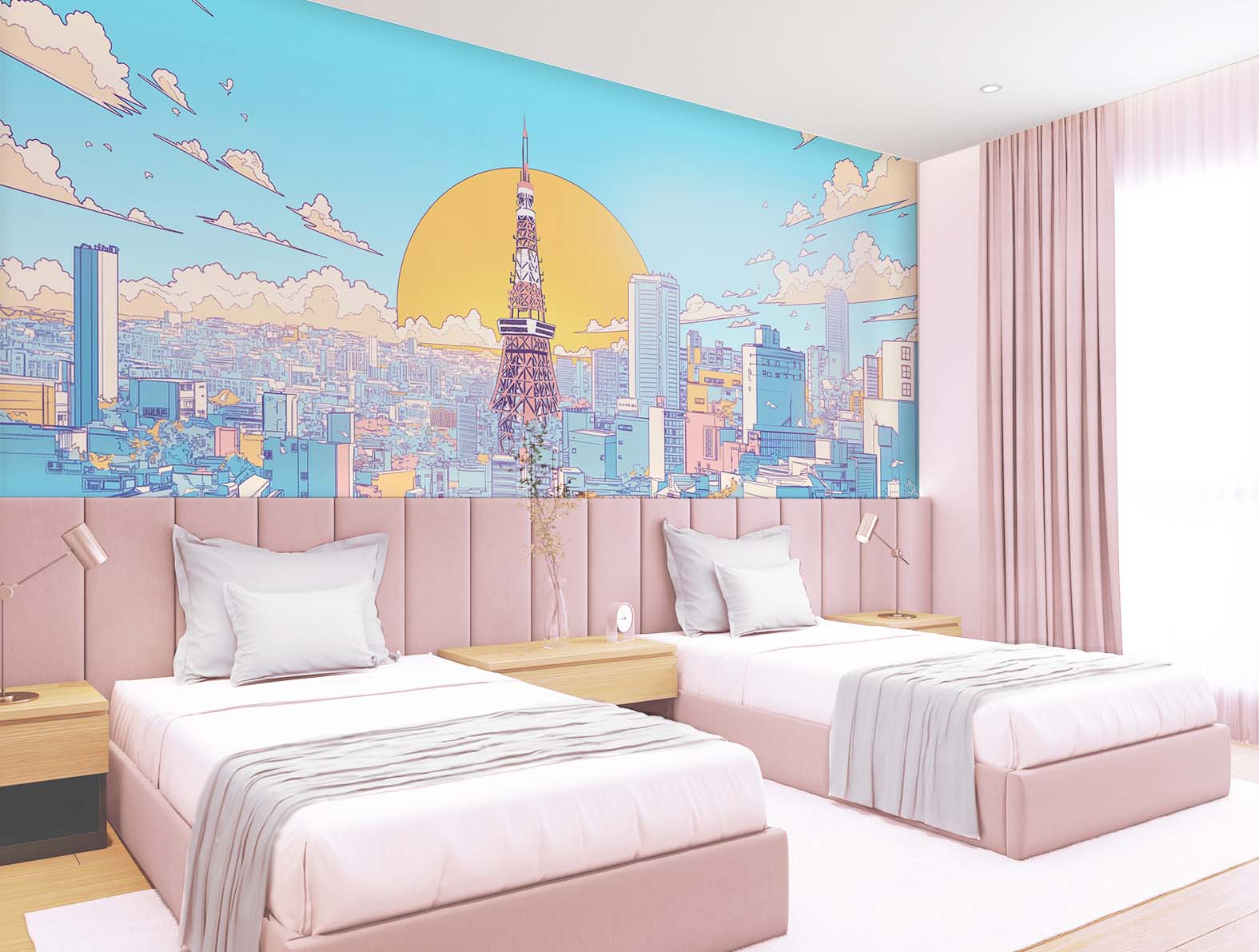 ポップでカラフルな東京タワーの壁紙