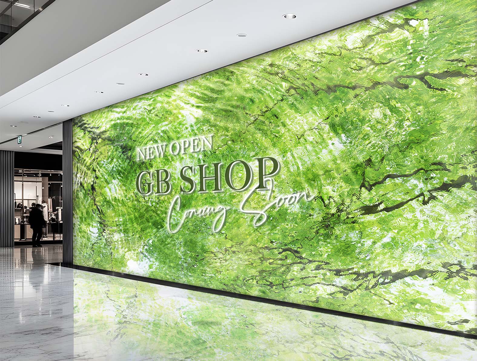 透明感のあるグリーンの仮囲い