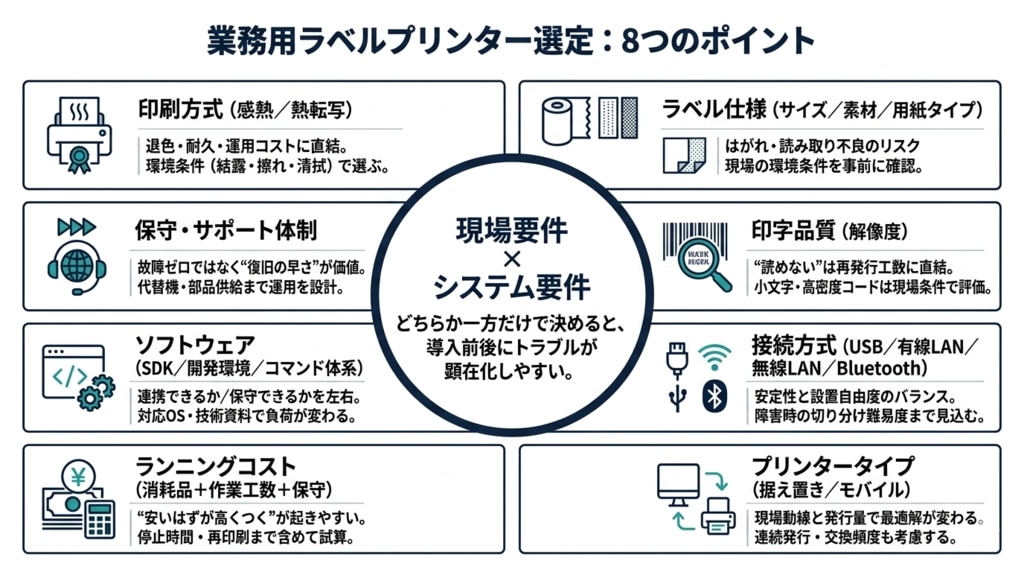 業務用ラベルプリンター選定_8つのポイント