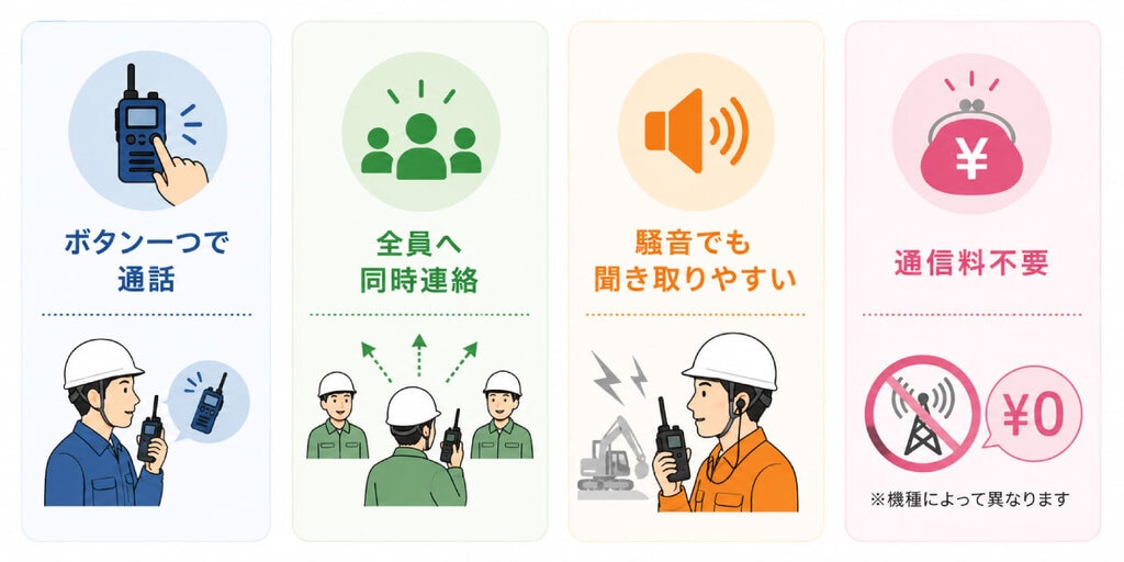 現場で無線機が選ばれる4つの理由