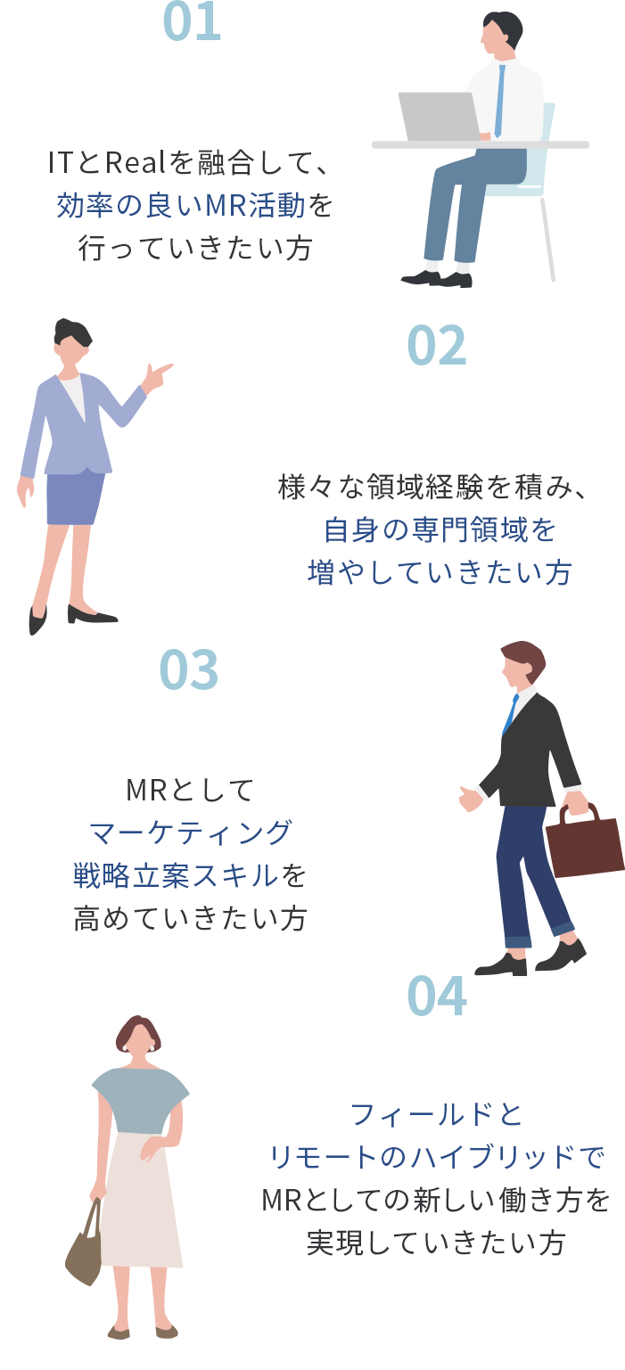 エムスリーマーケティングのMRに向いている方（TB・SP）
