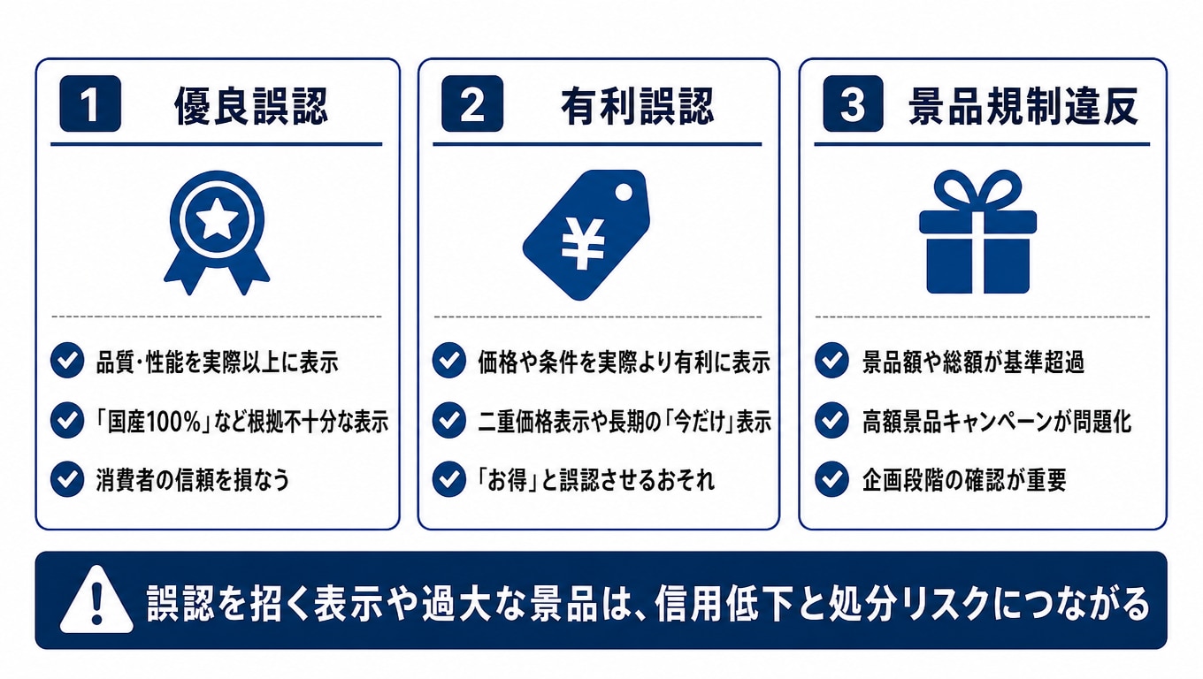 景品表示法違反の代表的な事例とその問題点