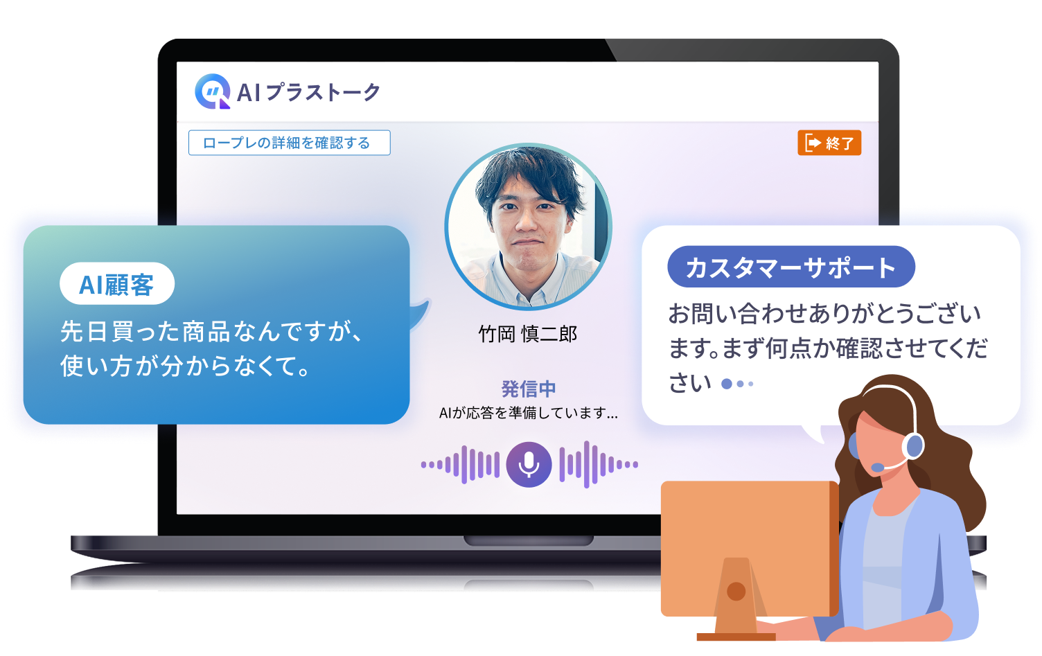 AIプラストーク_AIによる顧客応対ロープレとAI面談を実現