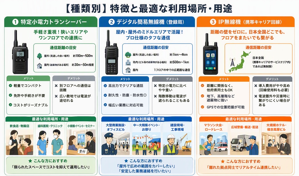 【種類別】特徴と最適な利用場所・用途