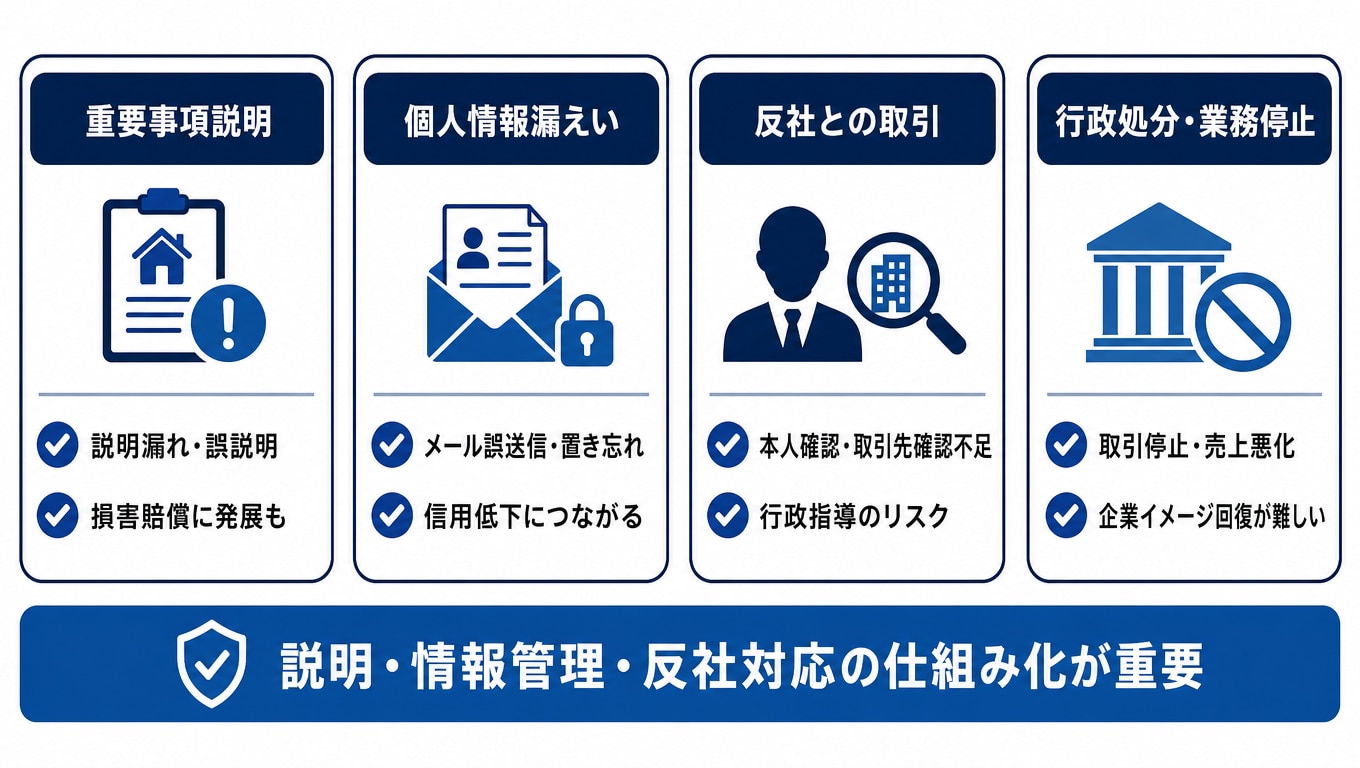不動産会社で実際に起きているコンプライアンス違反事例