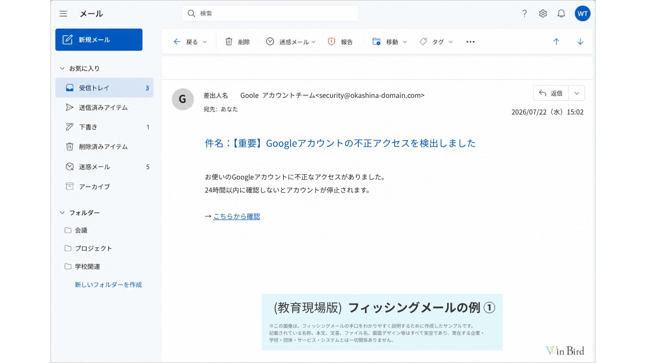 フィッシングメール例1