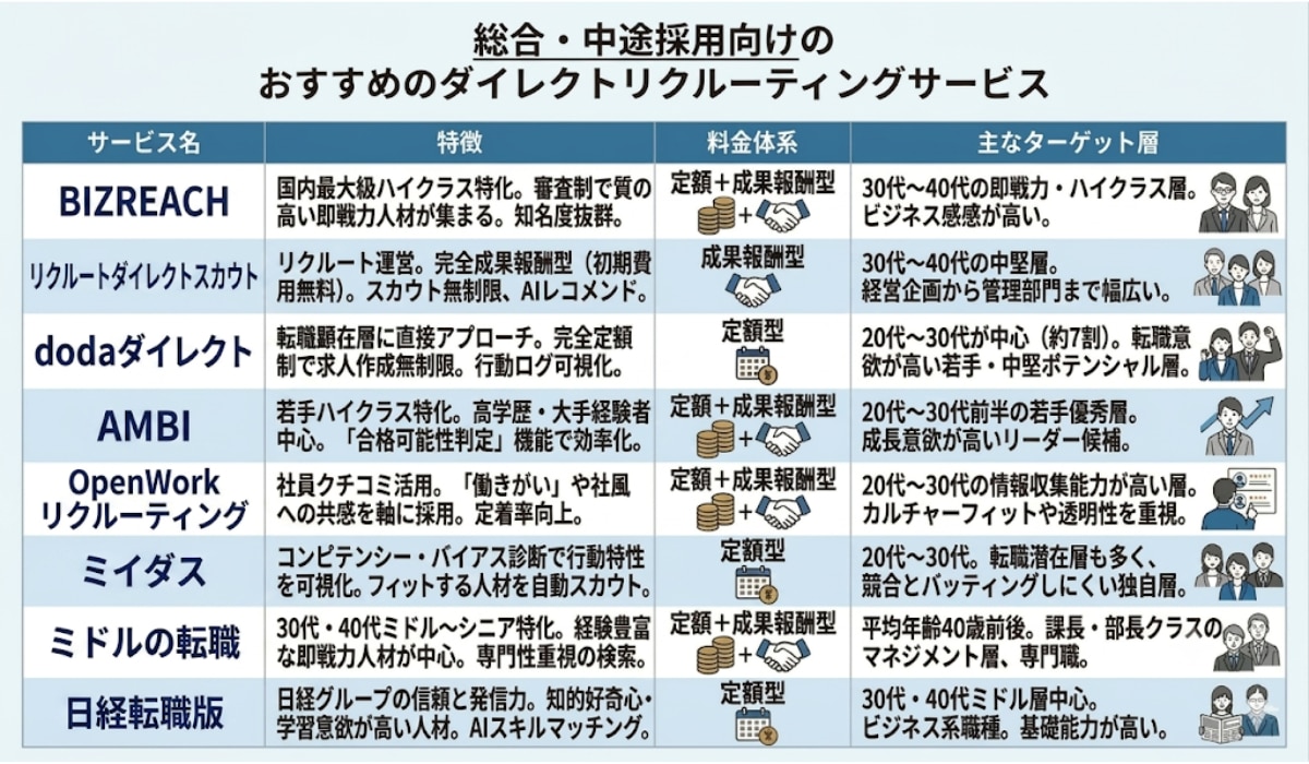 総合・中途向けダイレクトリクルーティングサービス