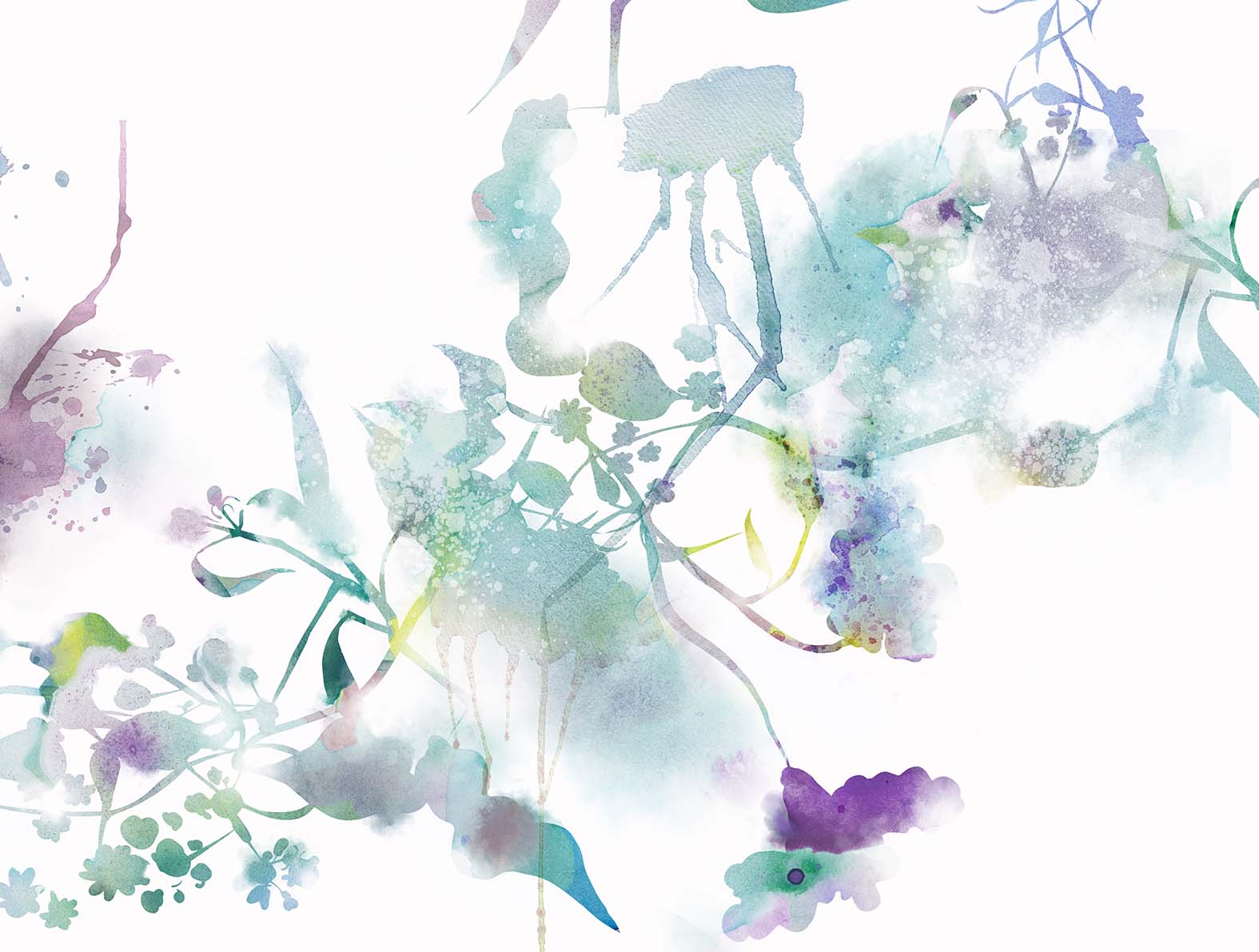 抽象的な水彩の植物デザインの壁紙
