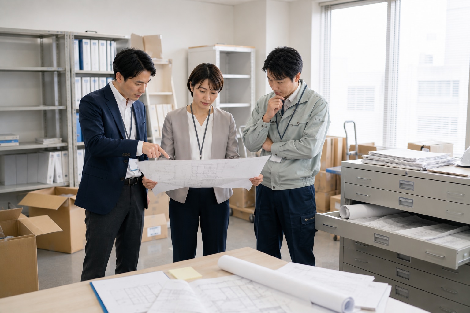 移転に際した図面の電子化について解説する記事のアイキャッチ