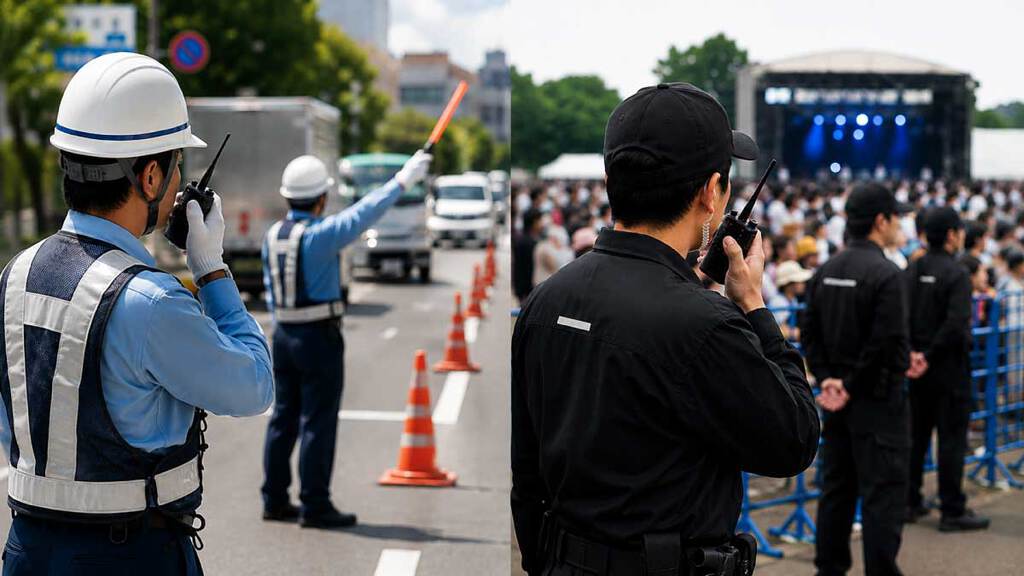 警備のトランシーバー使用シーン