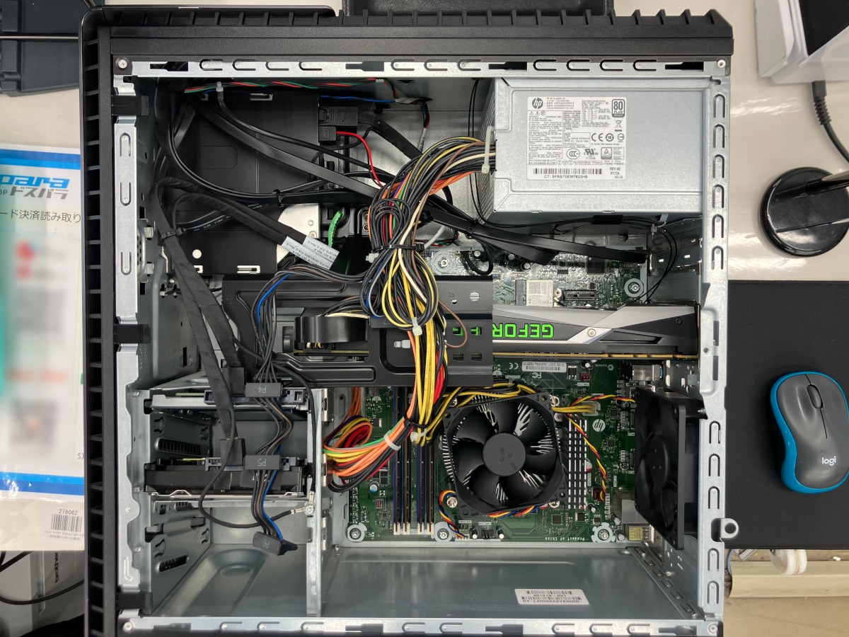 作業後のパソコン内部全体