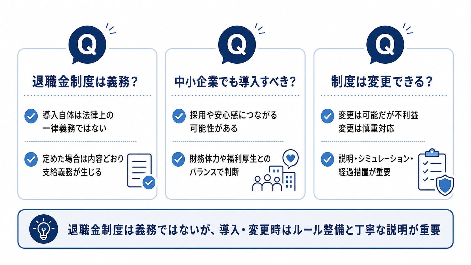 退職金制度に関するよくある質問