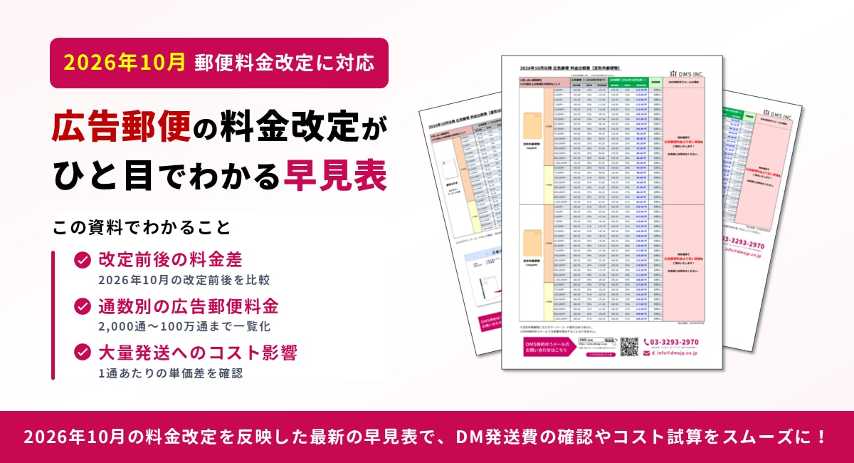 【2026年最新】広告郵便料金早見表