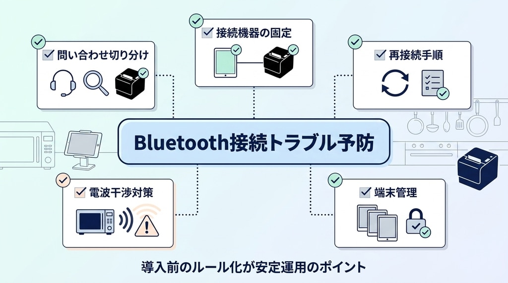 業務用Bluetoothプリンター導入前に確認したいペアリング、再接続、電波干渉、端末管理のチェックリスト