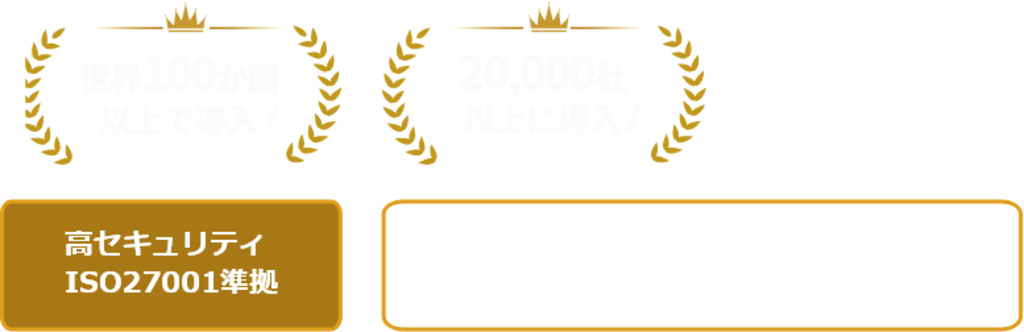 世界100か国以上、2万社以上に導入。ISO27001セキュリティ要件やISO9001の記録管理に準拠