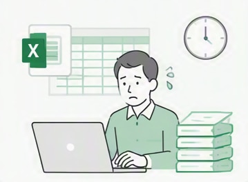 Excelでの集計作業に多くの時間を費やしている