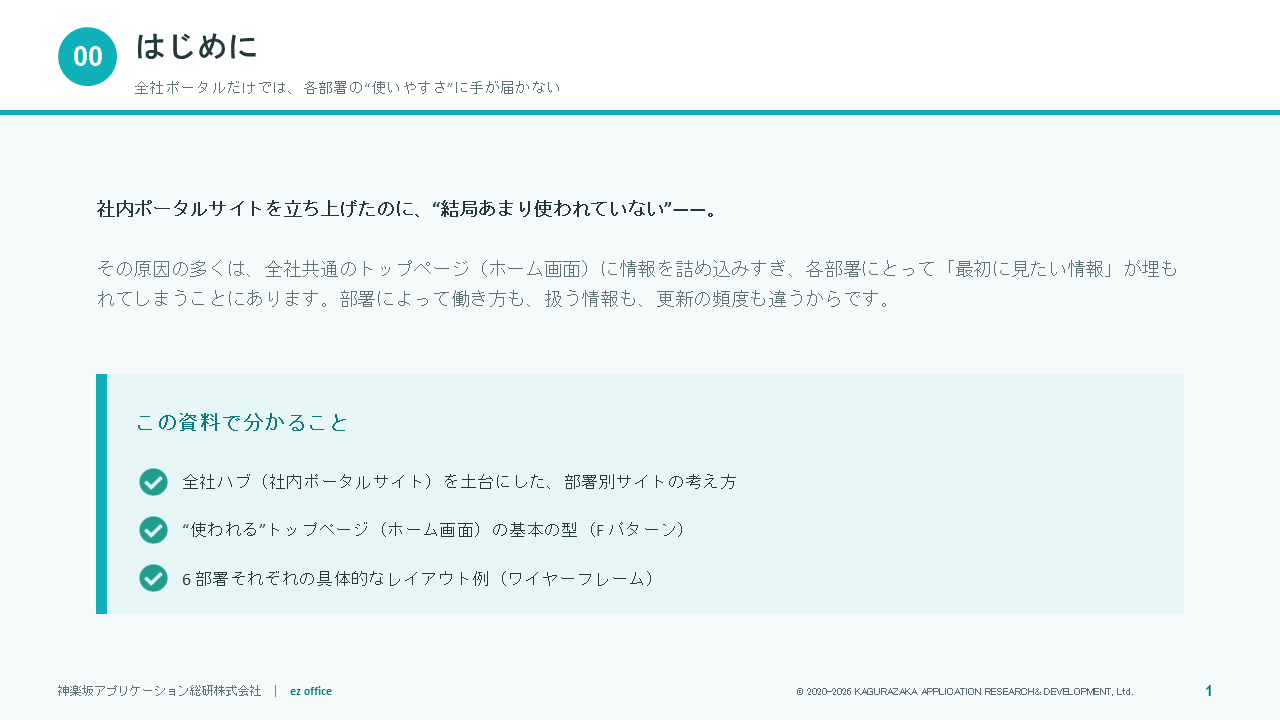 部署の働き方に合わせて SharePoint ポータルを最適化