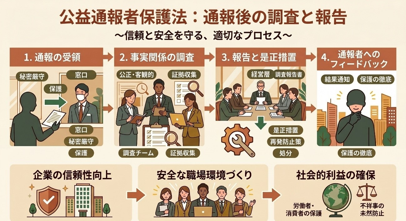 公益通報者保護法 通報後の調査と報告