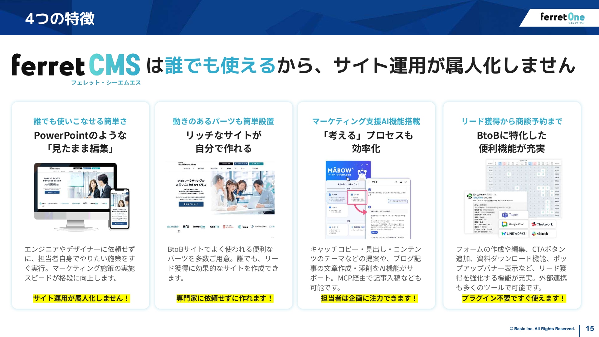 ferret CMSの操作性と機能の特徴