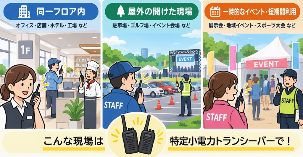 特定小電力トランシーバーで足りる3つの現場