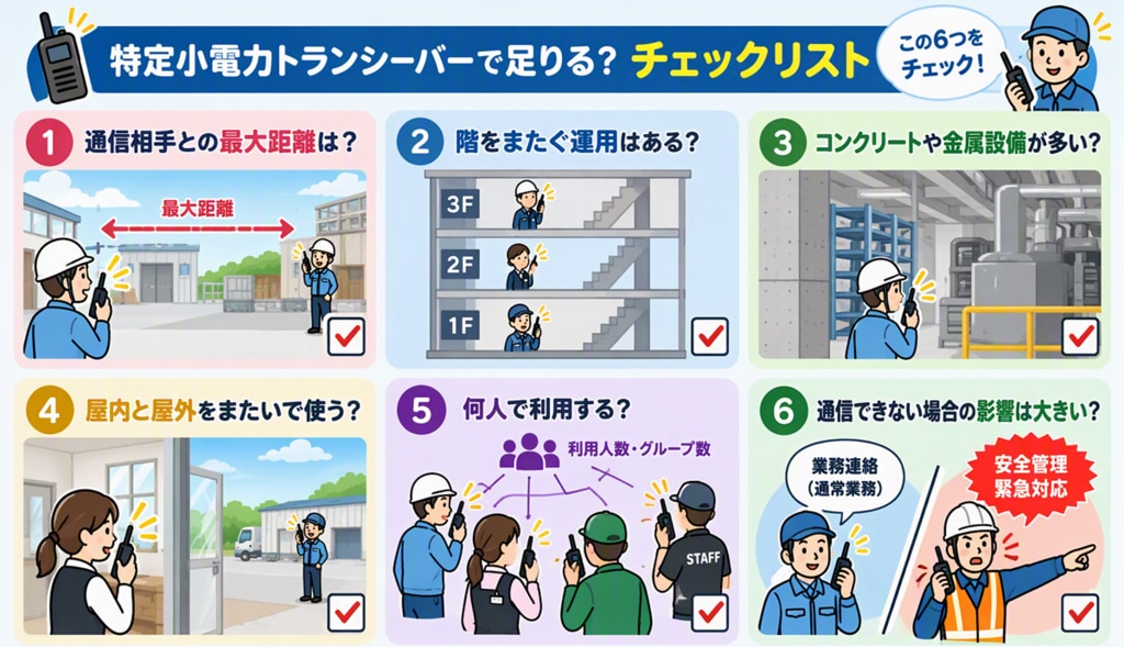 特定小電力で足りるか判断するためのチェックリスト
