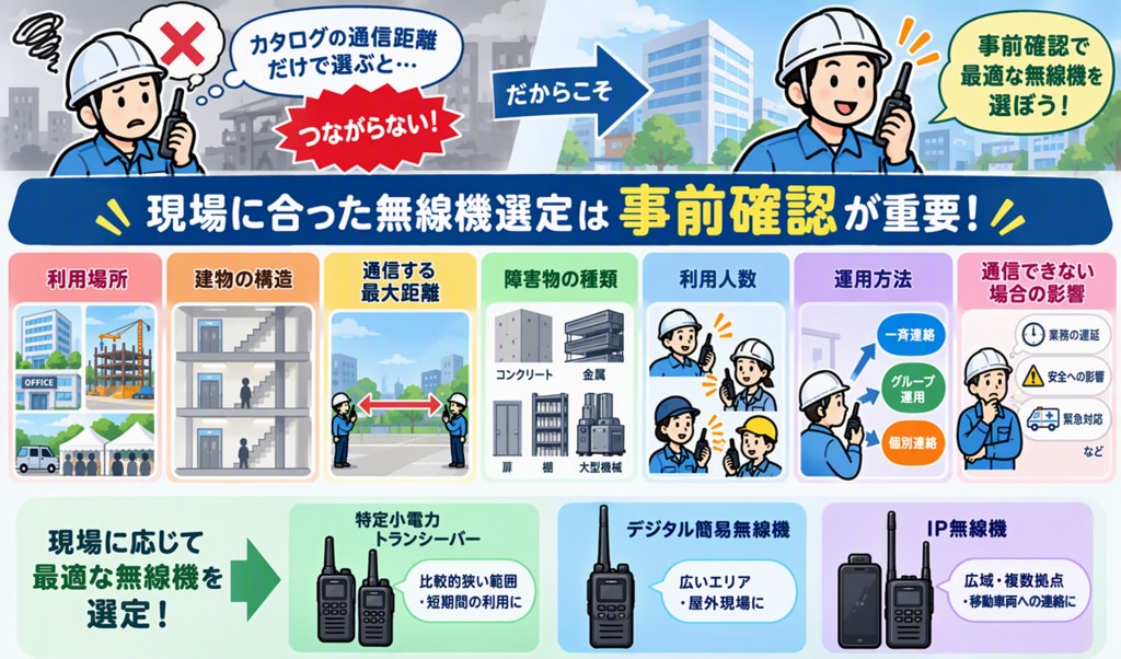 現場に合った無線機選定は事前確認が重要