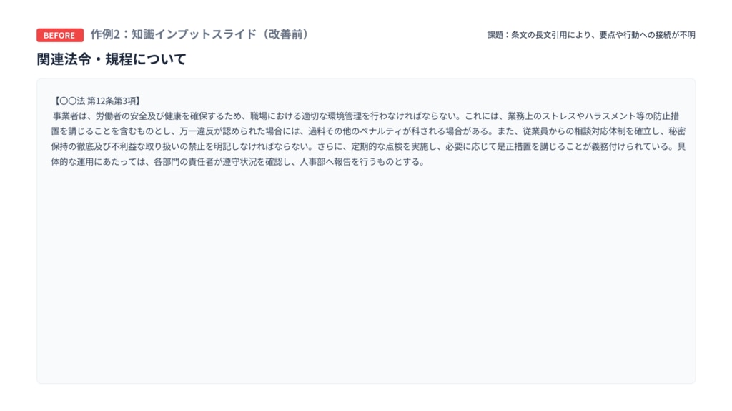 知識インプットスライドbefore例
