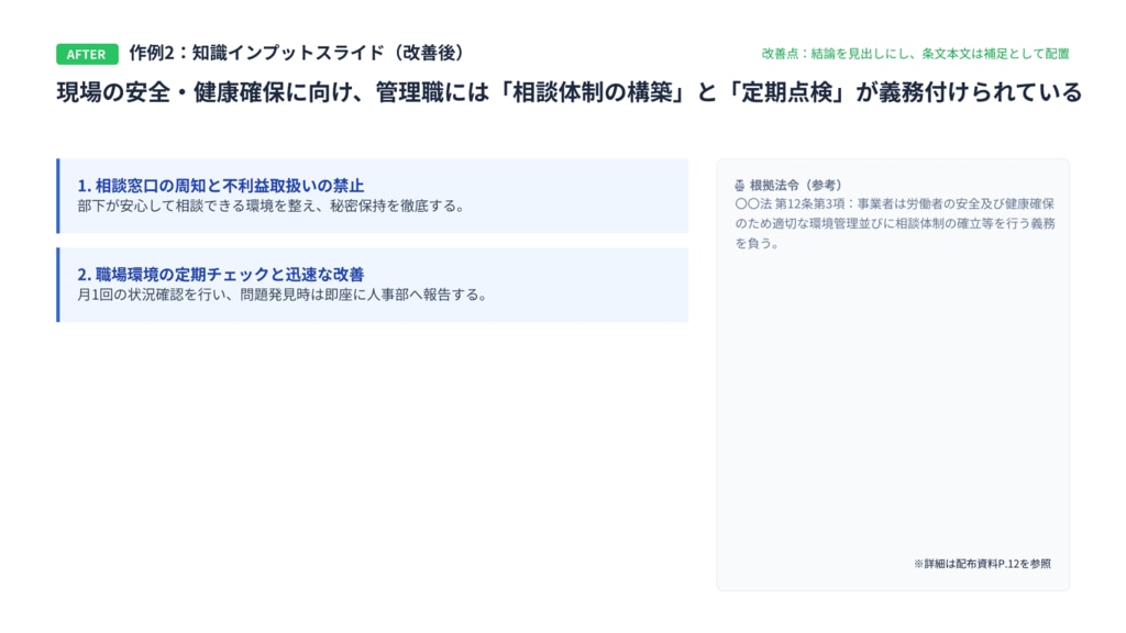 知識インプットスライドafter例