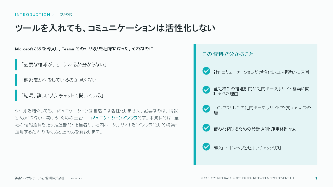 "インフラ"としての社内ポータルサイト構築