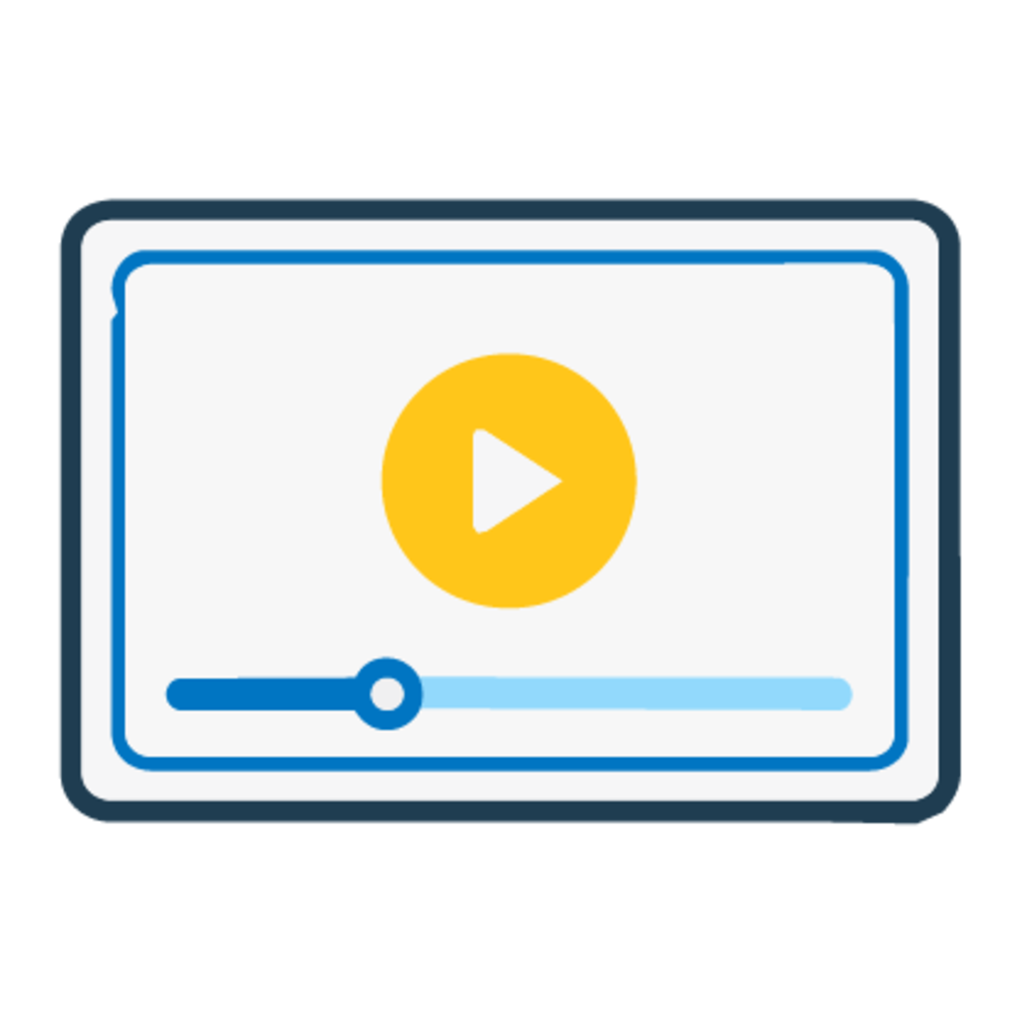 動画の再生画面のイラスト
