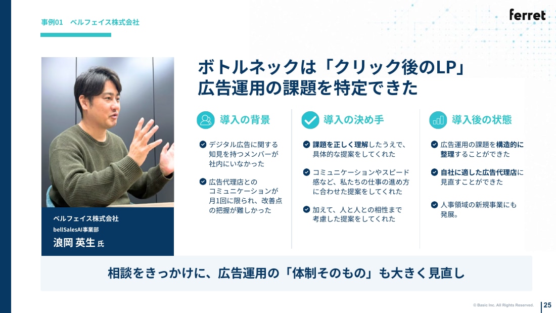 事例01 ベルフェイス株式会社