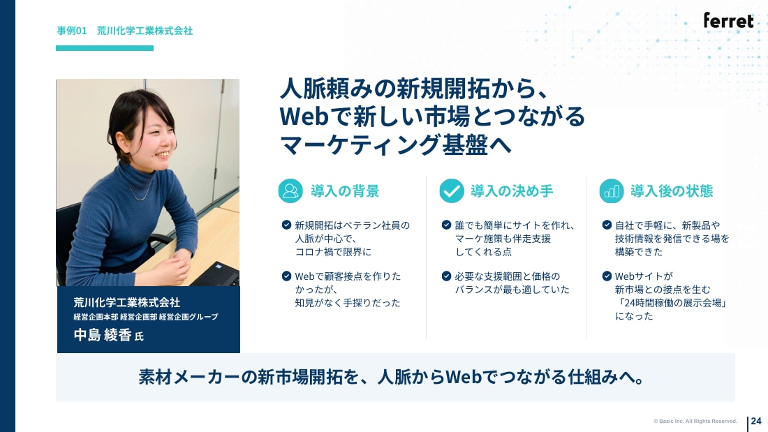 事例01 荒川化学工業株式会社
