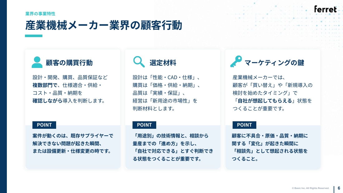 産業機械メーカー業界の顧客行動
