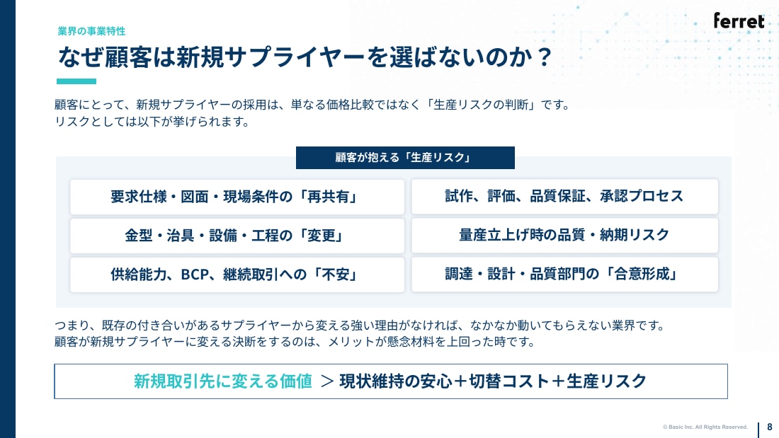 なぜ顧客は新規サプライヤーを選ばないのか？