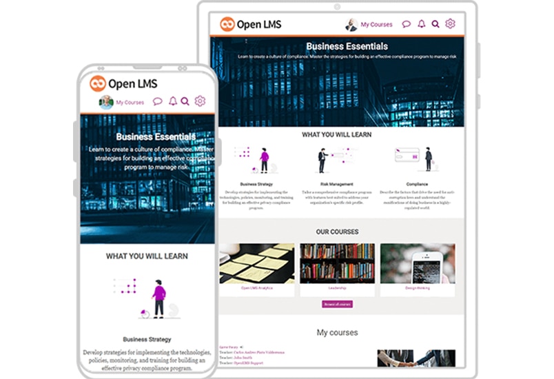 Open LMSのユーザーインターフェイスイメージ